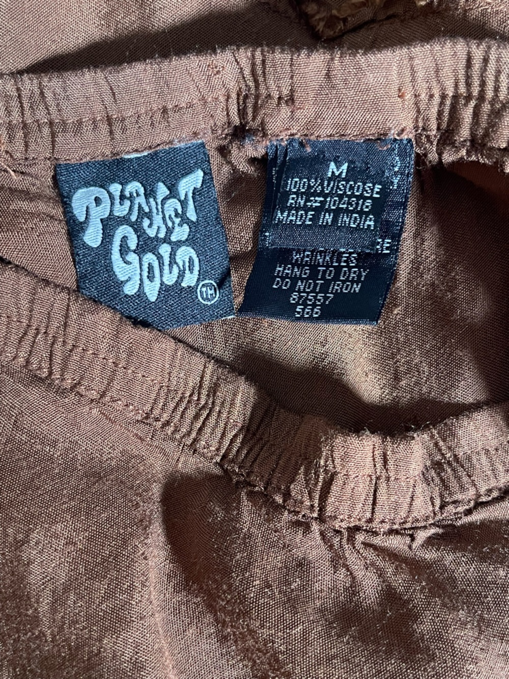 Planet Gold Tiered A-Line Skirt in Rust - Picture 5 of 5